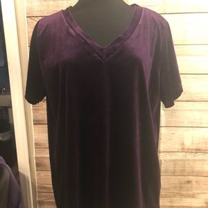 Women’s velvet purple top.